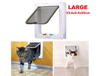 Thumbnail for Cat Door 4 Ways Round Lockable Pet Dog Flap Cat Door