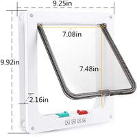 Thumbnail for Cat Door 4 Ways Round Lockable Pet Dog Flap Cat Door