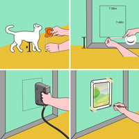 Thumbnail for Cat Door 4 Ways Round Lockable Pet Dog Flap Cat Door