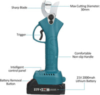 Thumbnail for Cordless Electric Branch Scissors 30mm Pruning Shear Cutter
