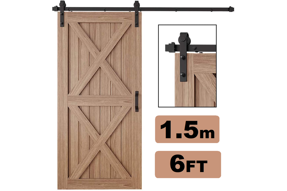 Barn door hardware anti-jump pad on door top