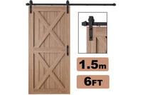 Thumbnail for Barn door hardware anti-jump pad on door top