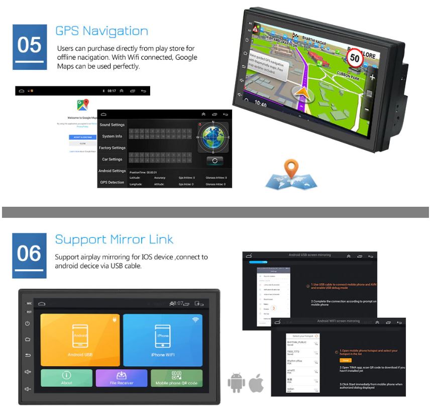 Car Stereo System Touch Screen with GPS