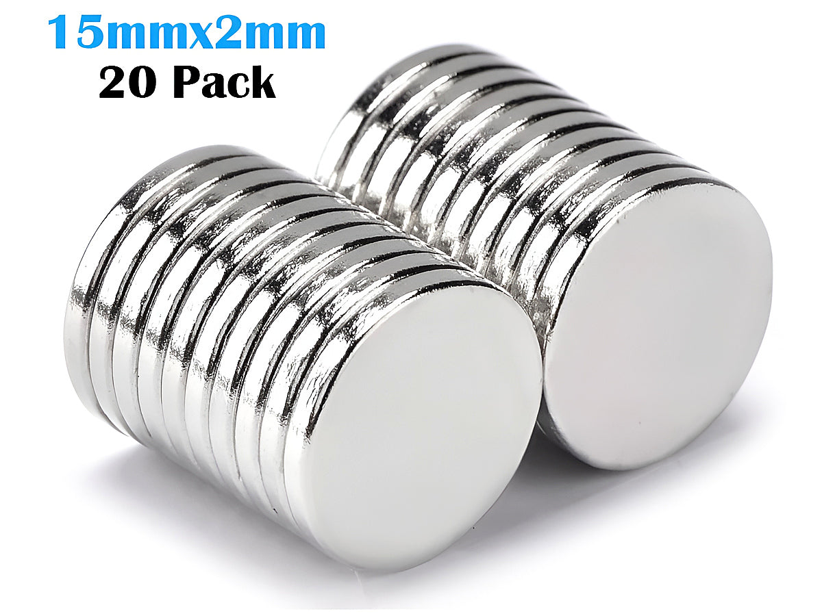 Neodymium Magnets 15mm x 2mm 20pack
