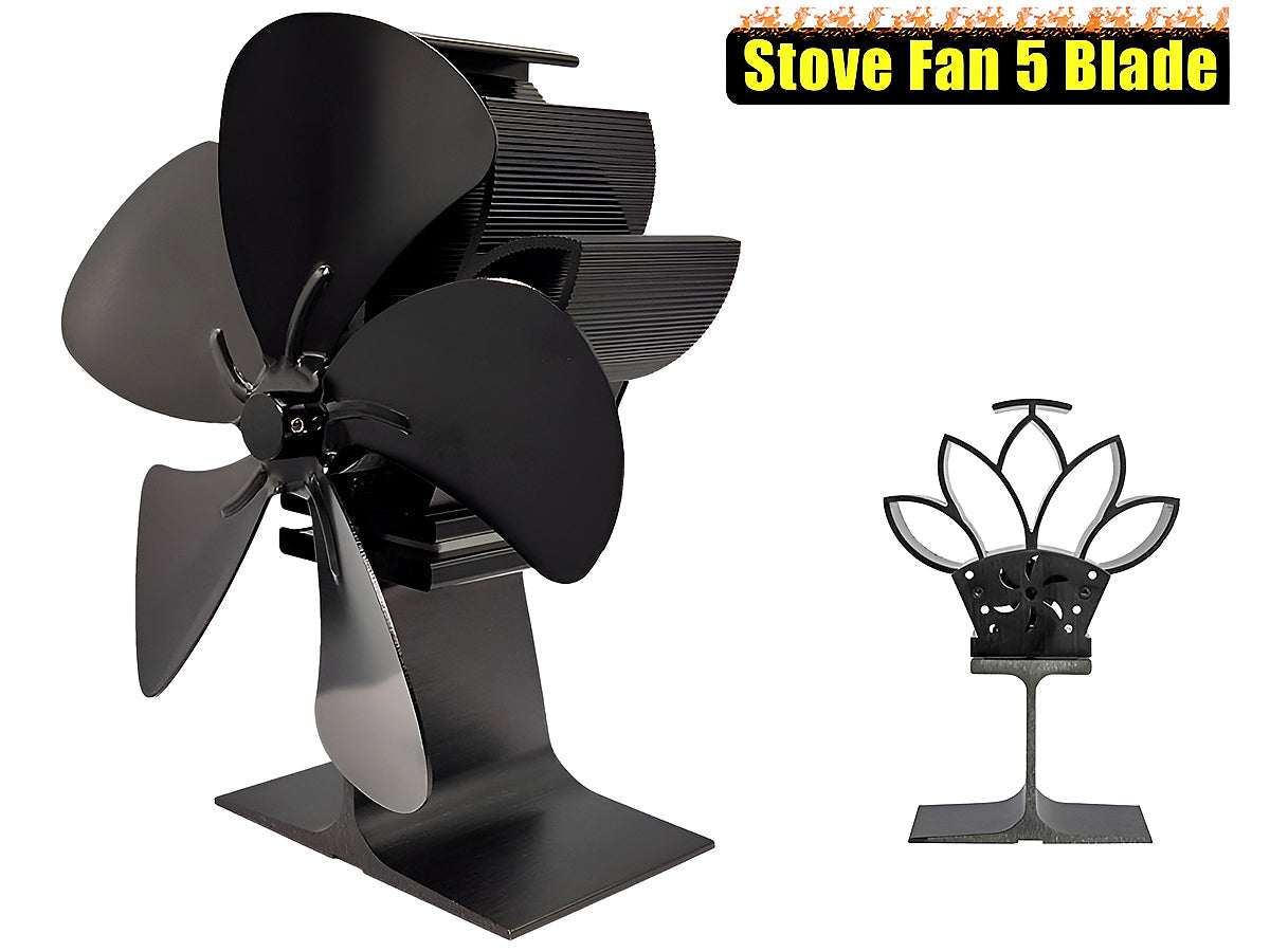 Heat powered stove fan on wood stove