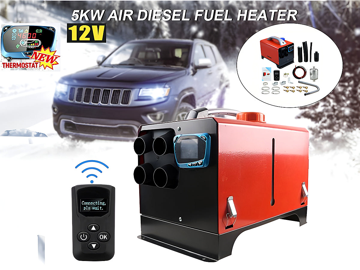 Diesel heater with metal and plastic materials