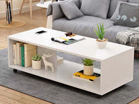 Thumbnail for Coffee Table White with Wheels
