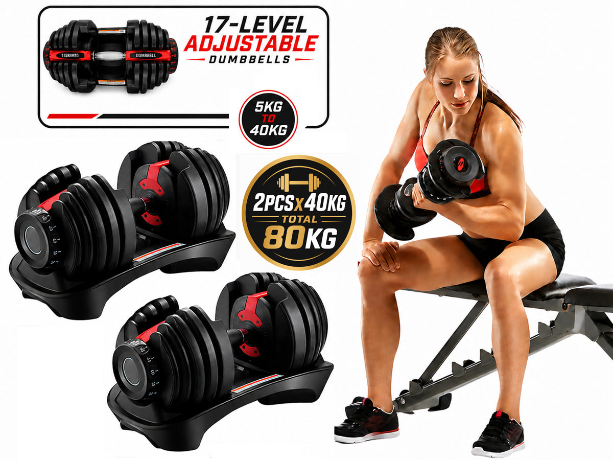 Adjustable Dumbbells 40Kg 2PCS Set