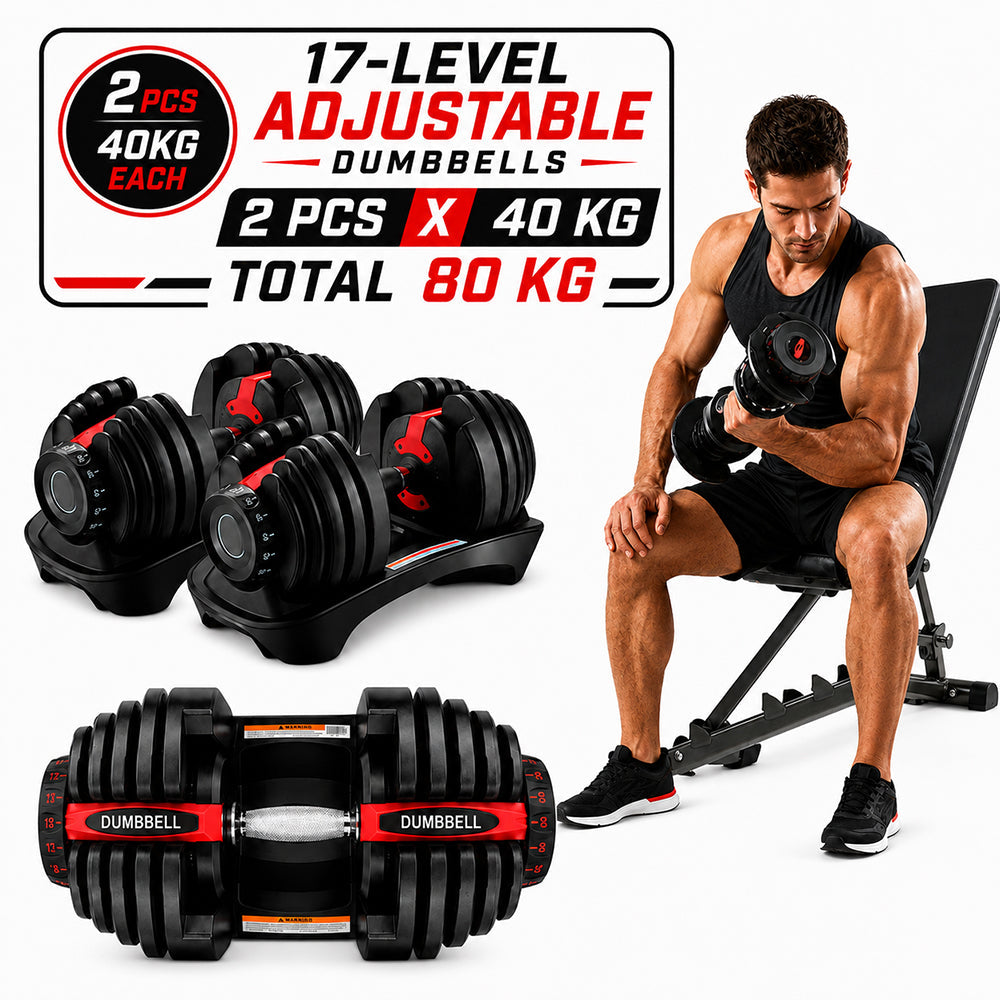 Adjustable Dumbbells 40Kg 2PCS Set