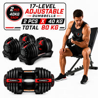 Thumbnail for Adjustable Dumbbells 40Kg 2PCS Set