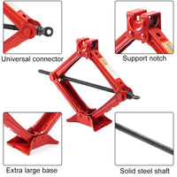 Thumbnail for Scissor Jack Heavy Duty – 2 Ton Steel Car Jack with Ratchet Wrench Red