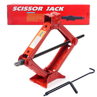 Thumbnail for Scissor Jack Heavy Duty – 2 Ton Steel Car Jack with Ratchet Wrench Red