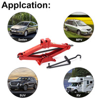 Thumbnail for Scissor Jack Heavy Duty – 2 Ton Steel Car Jack with Ratchet Wrench Red