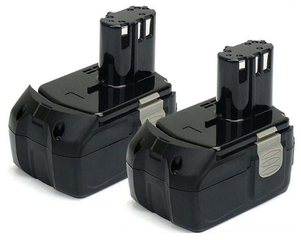 18V battery pack with safety warnings