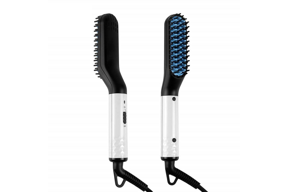 Beard straightener with ergonomic handle design
