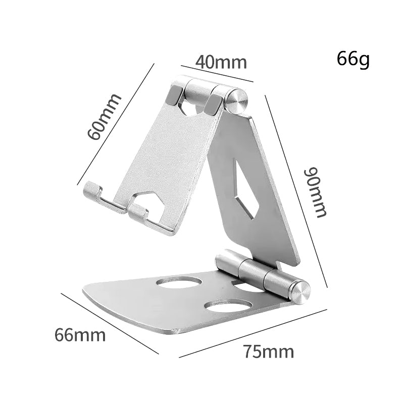 Foldable aluminum tablet stand silver used for watching films