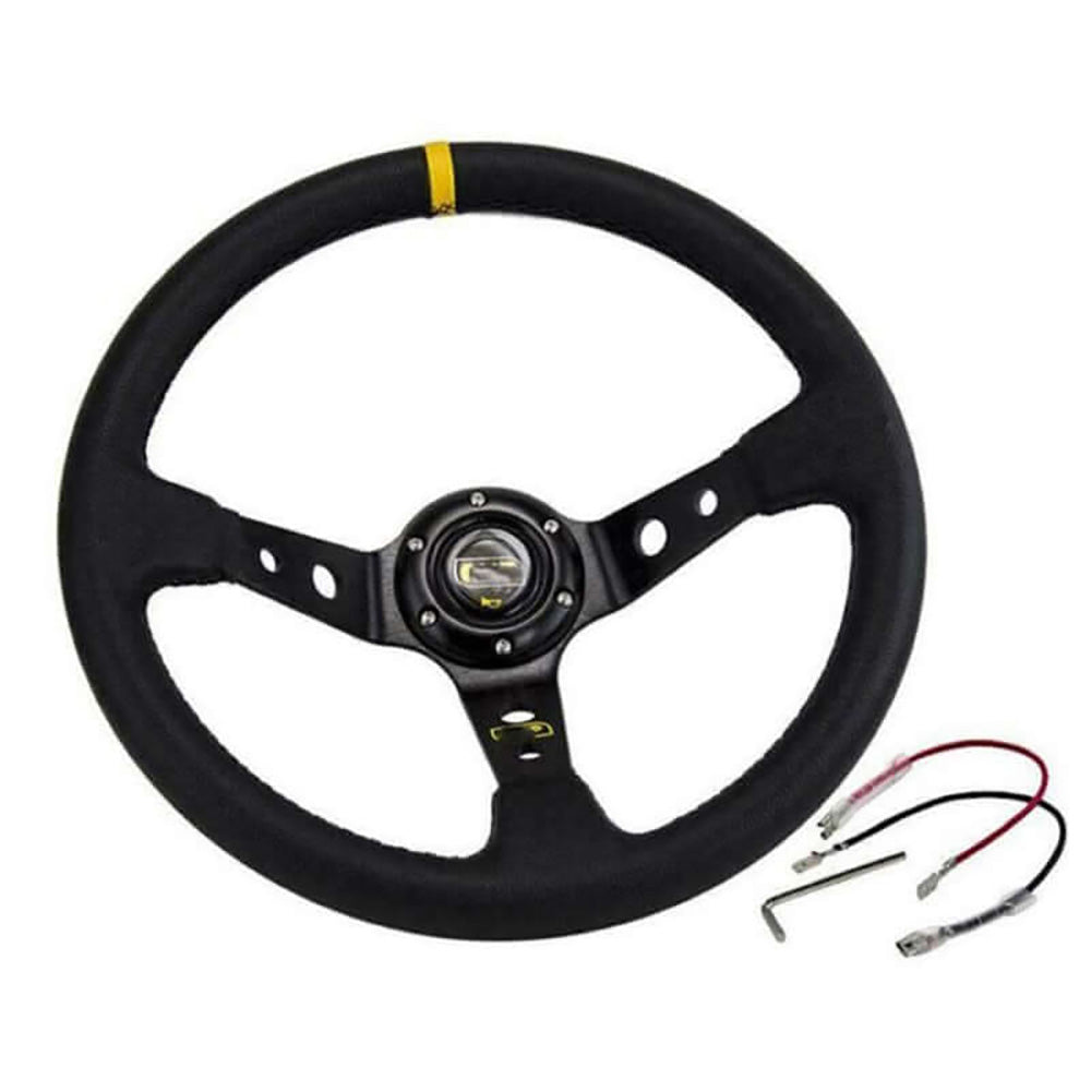 Steering wheel with horn wire attachment