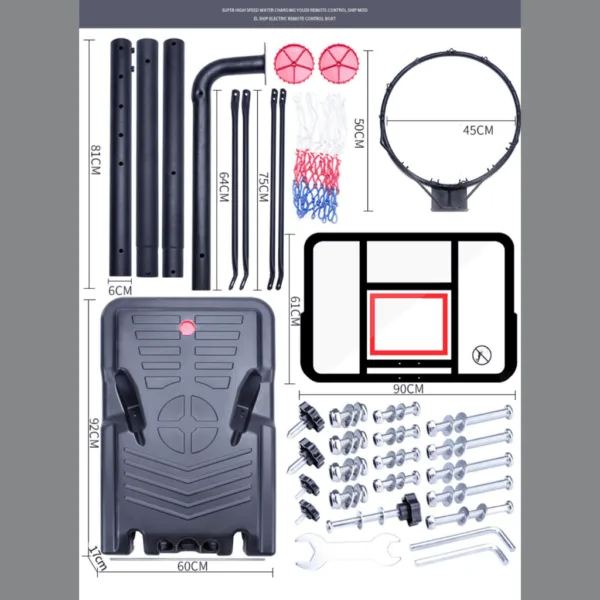Basketball hoop stable triangular support base