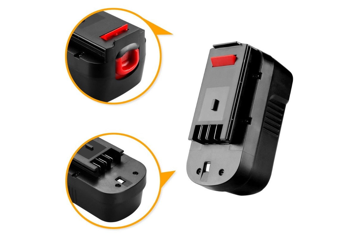 18V battery ready for installation in Black Decker tool