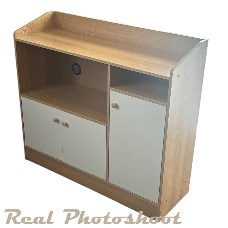 Kitchen cabinet drawer sideboard with jars stored inside