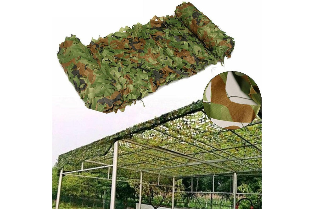 Close up of camo net polyester fabric and mesh