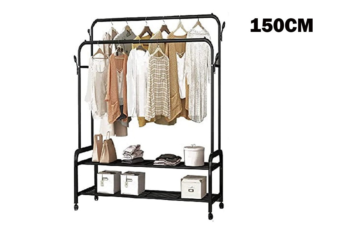 Cloth rack moved easily on 360 degree wheels