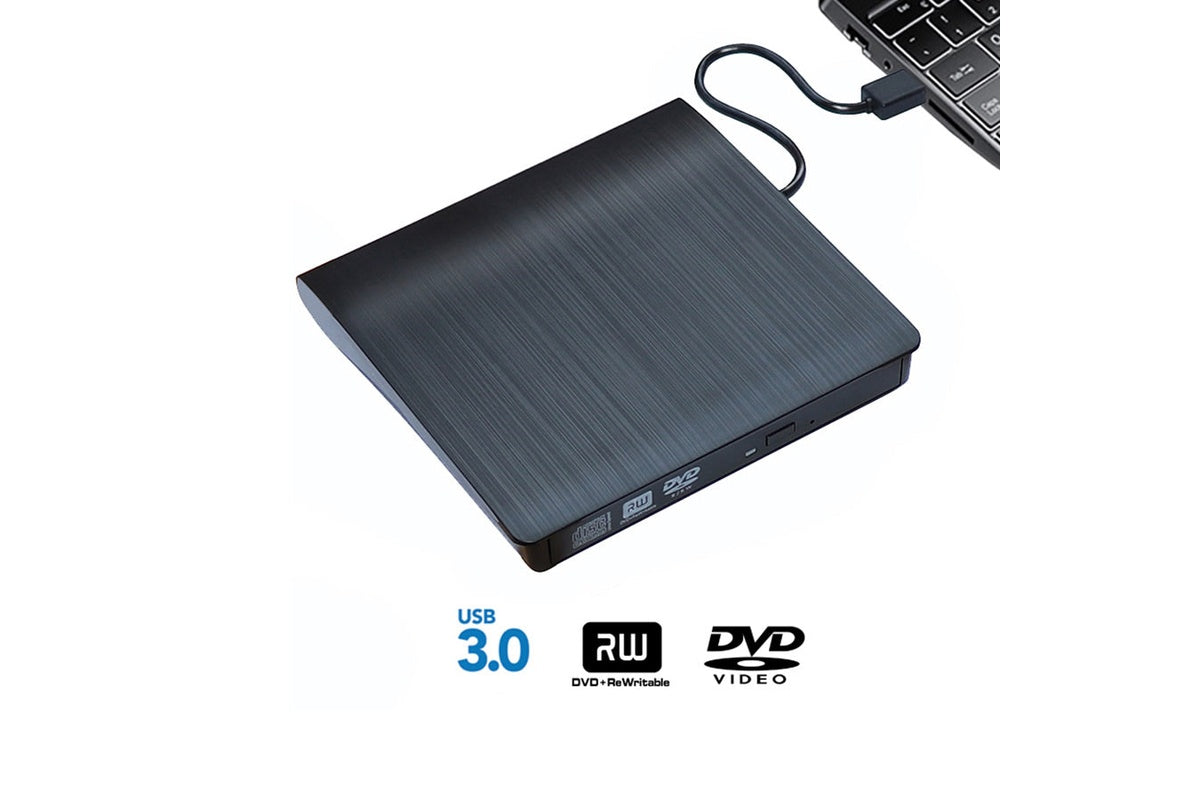 Close up of external DVD drive eject button