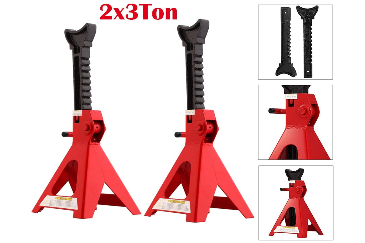 Axle Stand Pair Steel Jack Auto Stands, 3 Ton Capacity