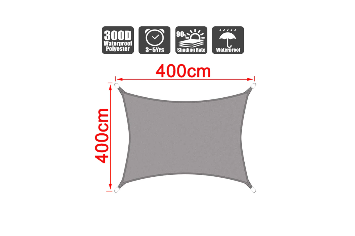 Sun Shade Sail 4m*4m with hardware kit