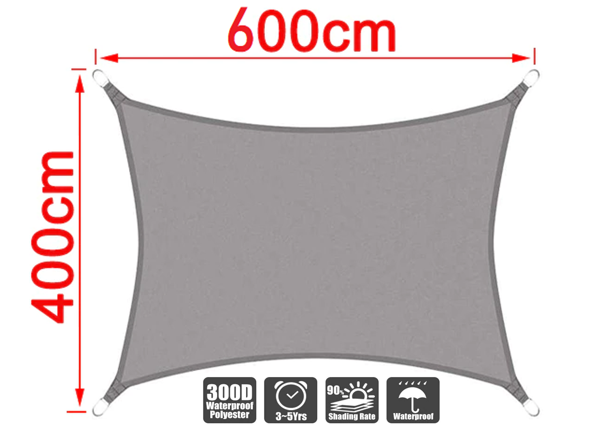 Sun shade sail corner with stainless steel D-ring