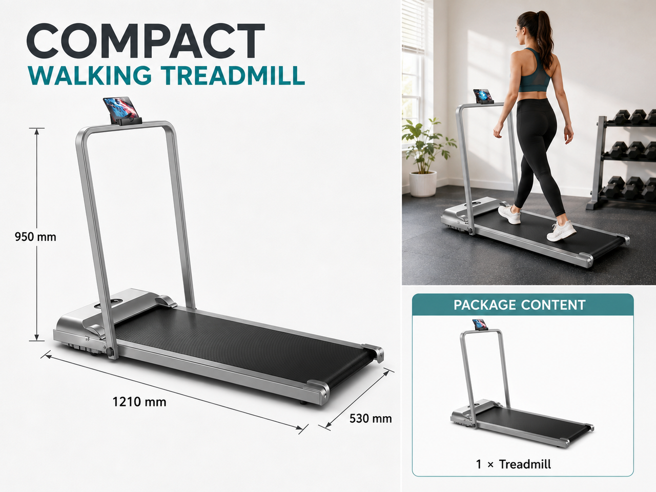 Treadmill Compact Flat Treadmill