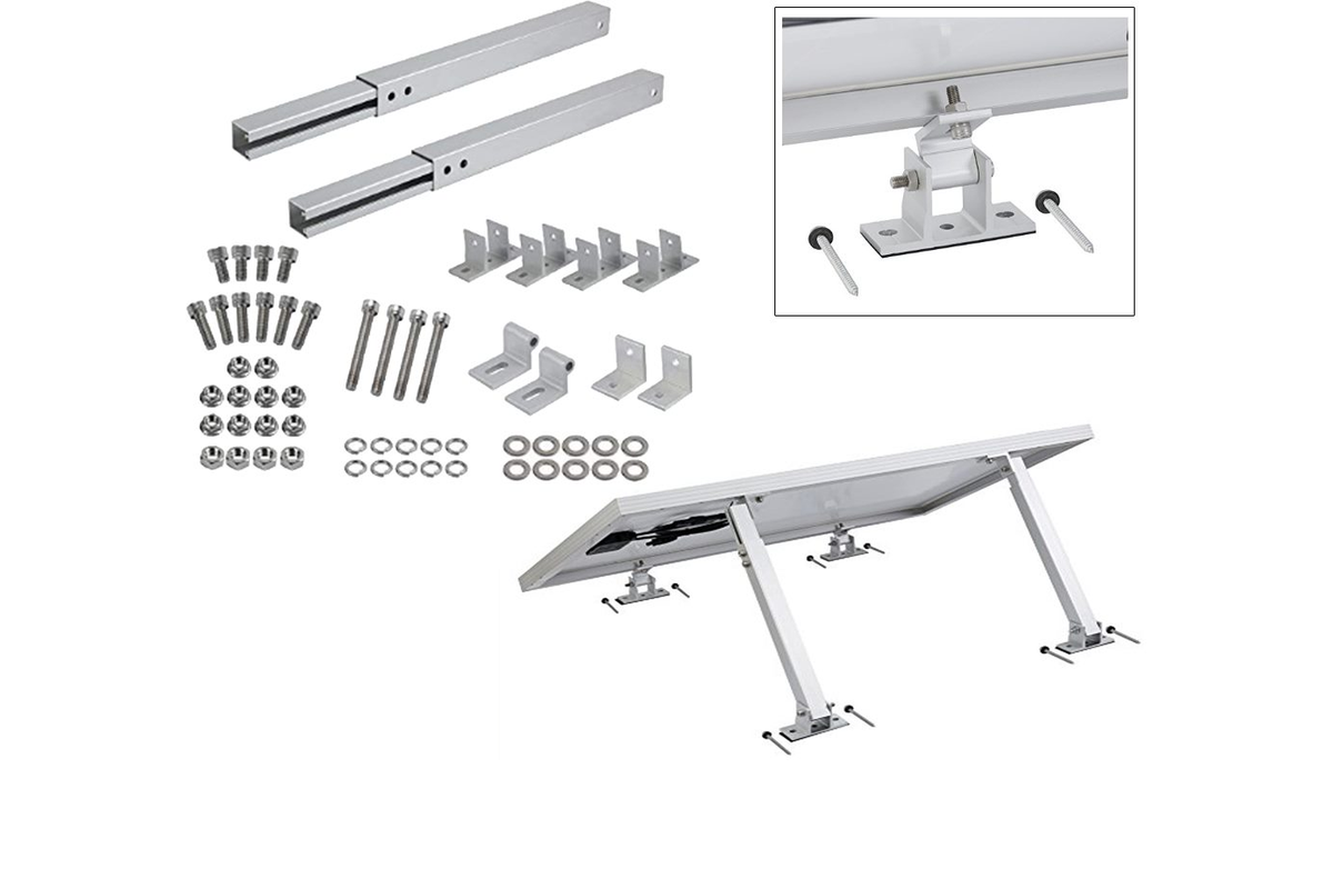 Solar panel mounting bracket kit ready for rooftop use
