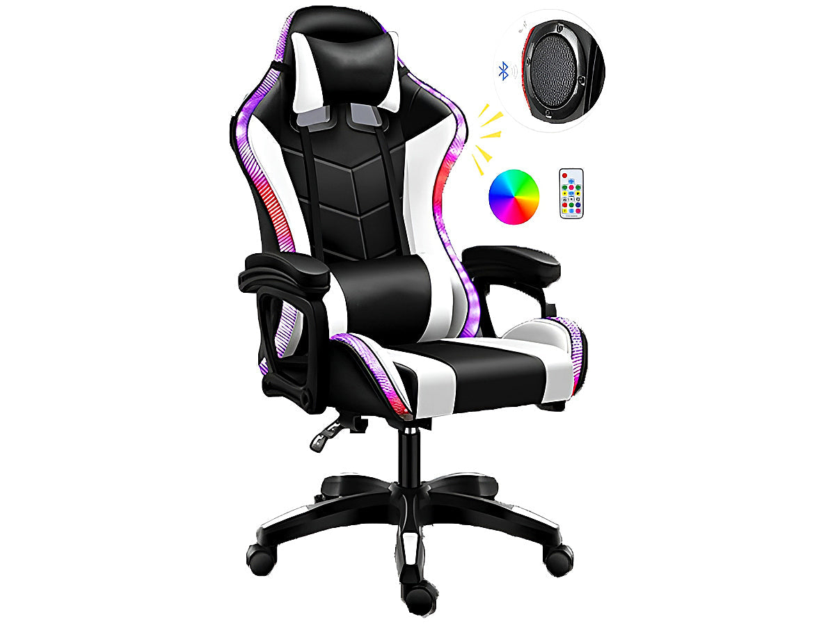 Gaming Chair with Footrest – RGB Gaming Chair with Speakers & Lights