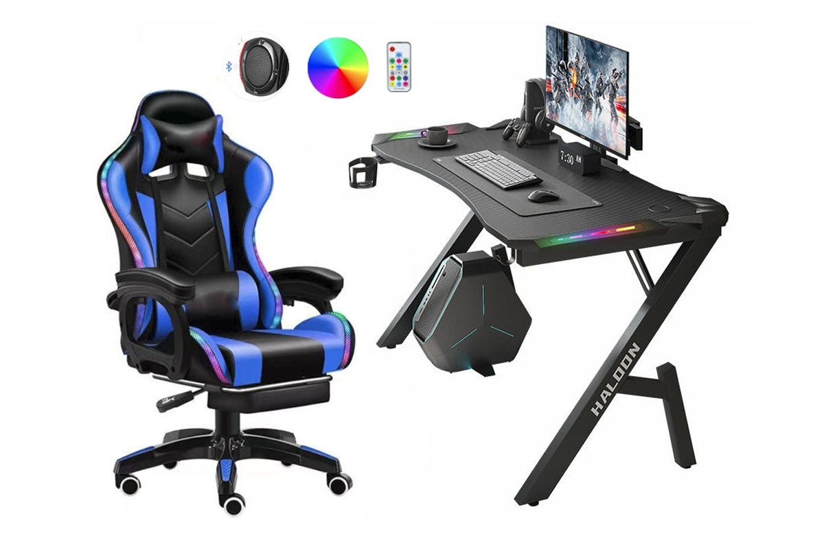 PU leather gaming chair with removable headrest