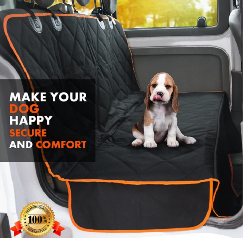 Pet car seat cover hammock with easy installation straps