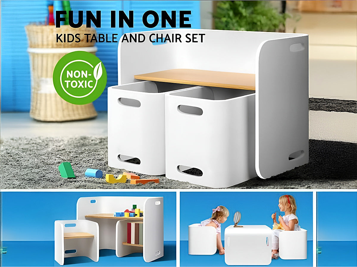 Kids Table and Chairs Set - Study Desk