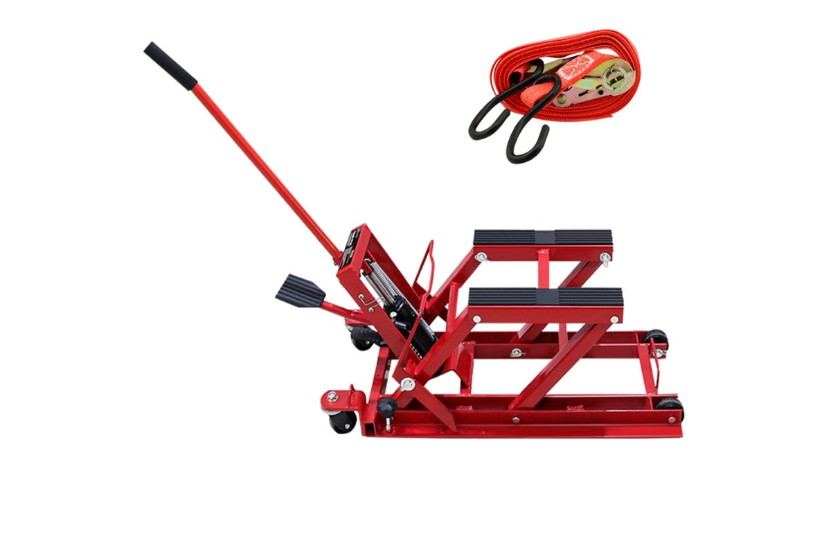 Protected lifting platform with rubber pads