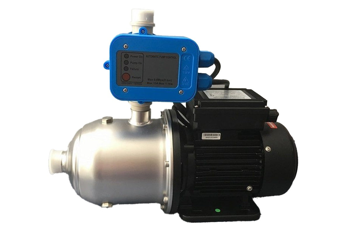 Close-up of pump controller with pressure gauge