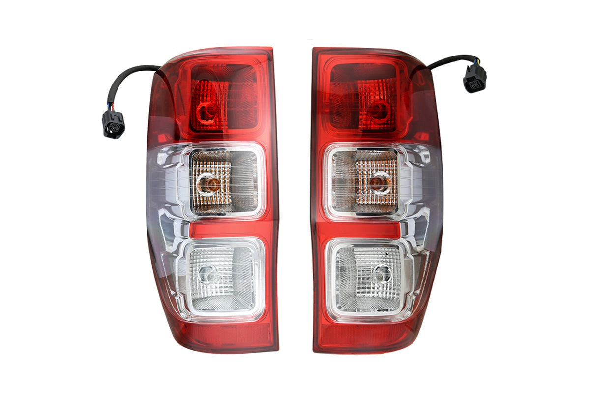Ford Ranger tail light lens detail with red and clear sections