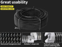 Thumbnail for Drain Snake Pipe Cleaner Sewer Cleaner 12M 6 Drill Bit Tool