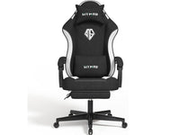Thumbnail for Gaming chair black and white PU leather close-up
