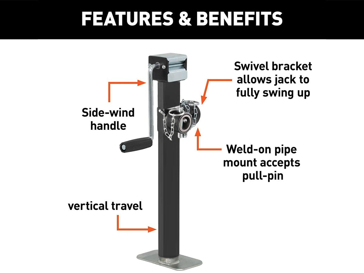 Trailer jack wheel and handle for easy movement