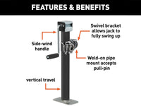 Thumbnail for Trailer jack wheel and handle for easy movement