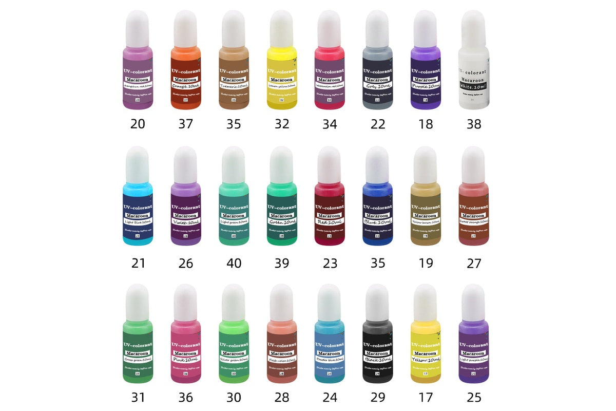 Epoxy resin pigment set with packaging