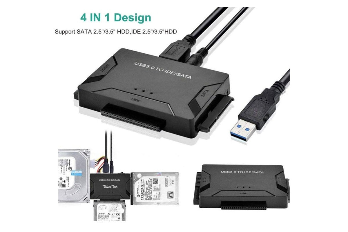 USB 30 cable connected to adapter