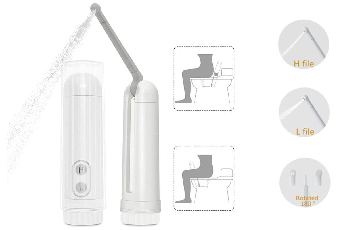 Portable electric bidet spray with nozzle
