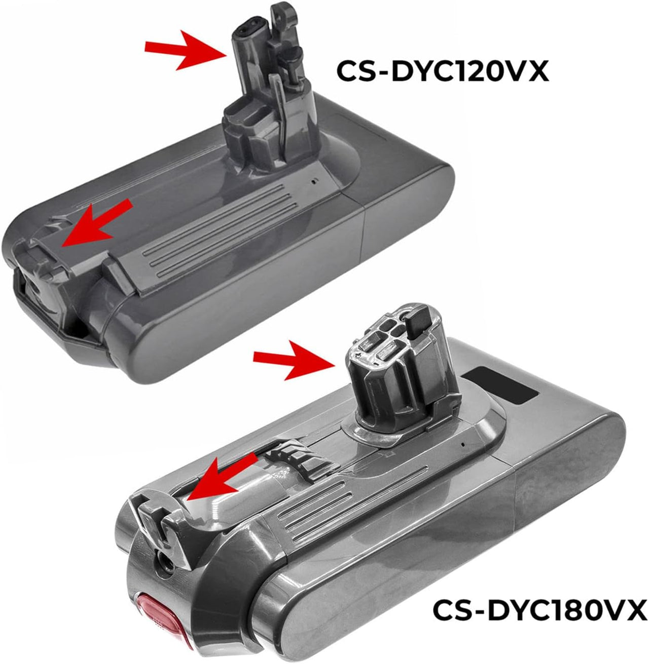 Side view of Dyson V11 compatible battery