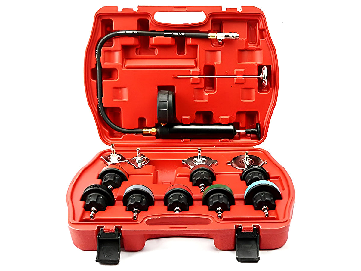 Universal Cooling System Radiator Pressure Tester Gasket Test Kit Leak Detector