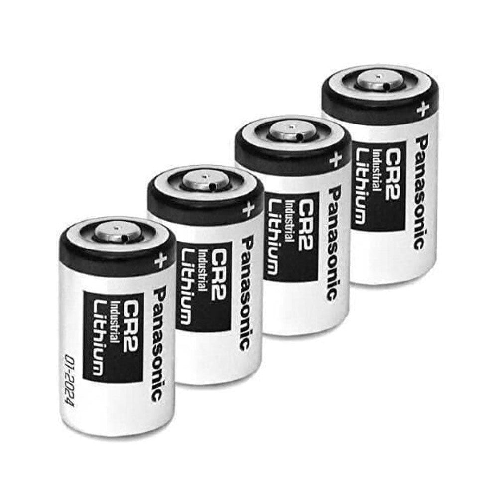 Batteries arranged on white background