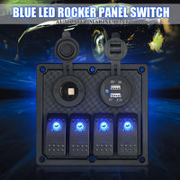 Thumbnail for 4 Gang Marine Boat Rocker Switch Panel